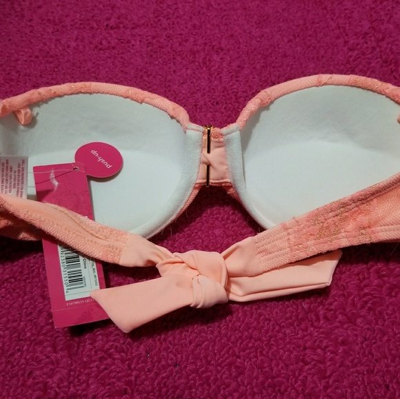 Push Up Coral Bikini Top - Picture 2 of 2